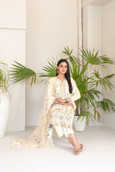 3-PC Unstitched Fancy Embroidered Viscose Najwa By Tawakkal Fabrics | D-4389